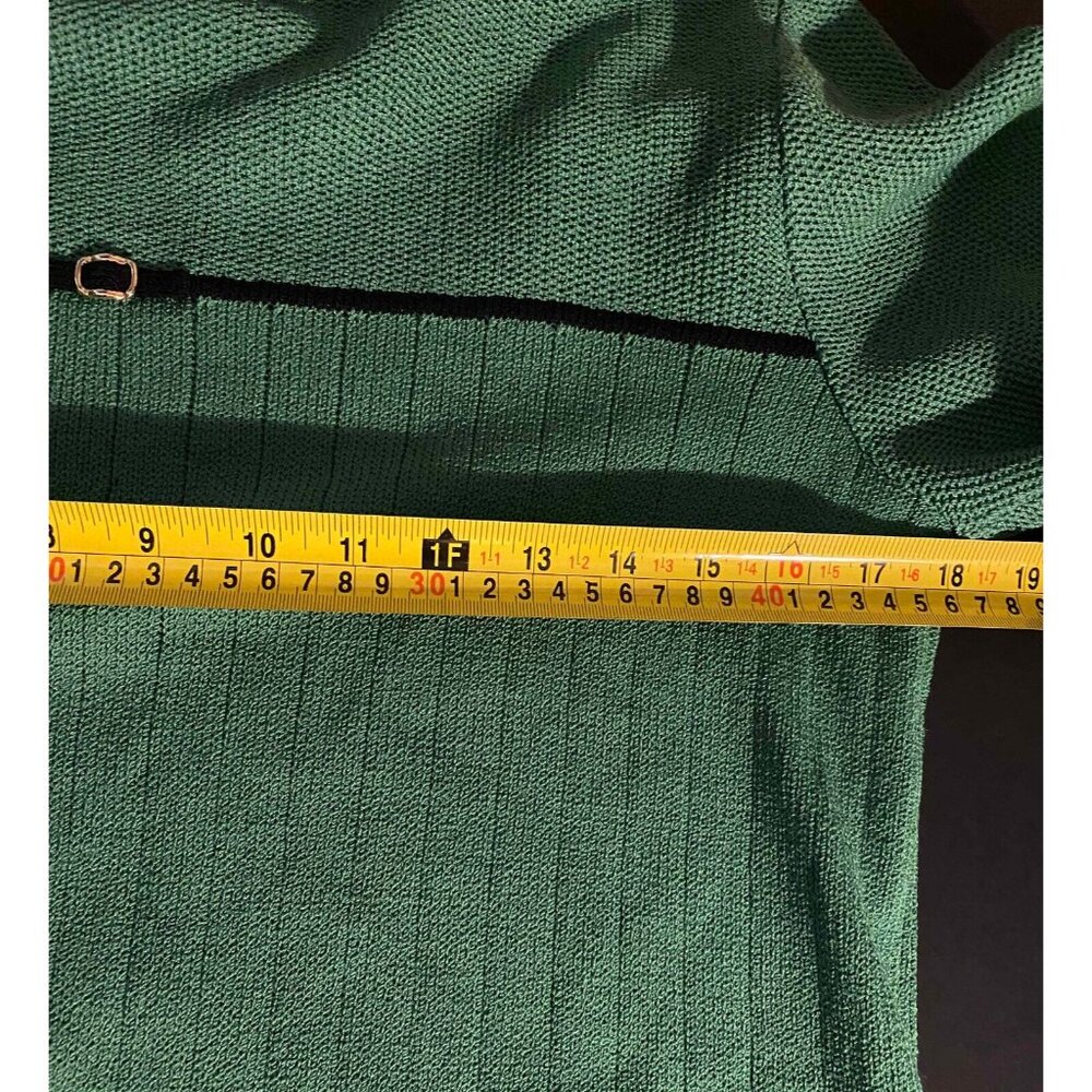 Vtg St John Sport Sweater Marie Gray Green Womens M Turtleneck - Picture 6 of 7